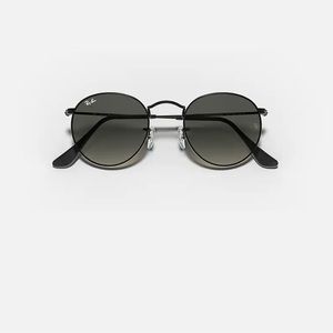 Rayban Black Round Flat Lenses